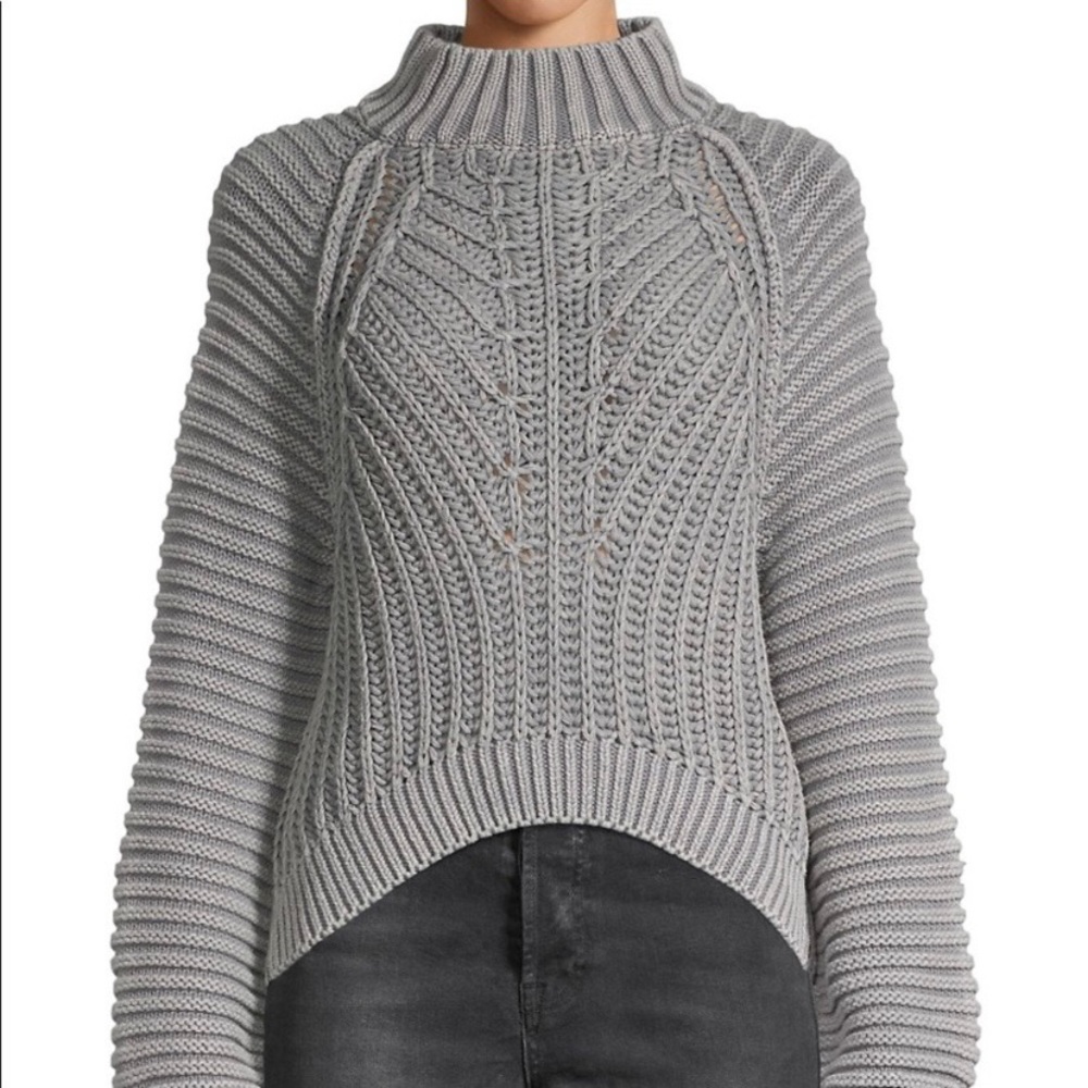 Free People Sweetheart Gray Chunky Knit Sweater